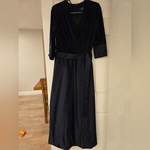 Alex Evening Elegant Navy Wrap Dress